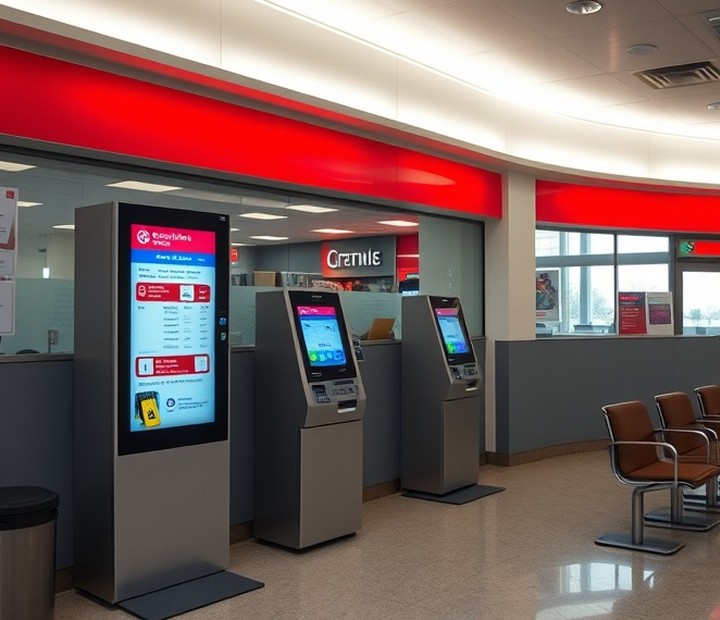 Orderly waiting area with a ticketing system